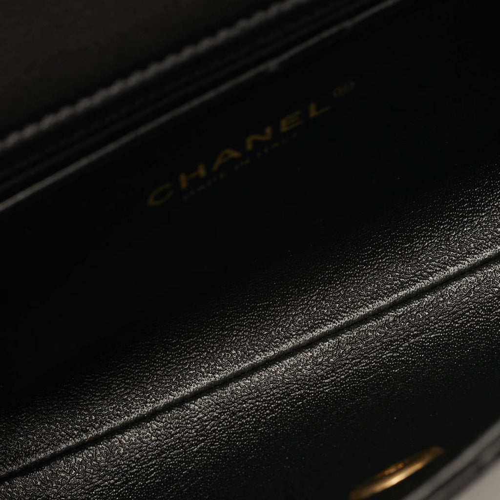 Chanel Coco Black Chevron Leather Waist Belt Bag