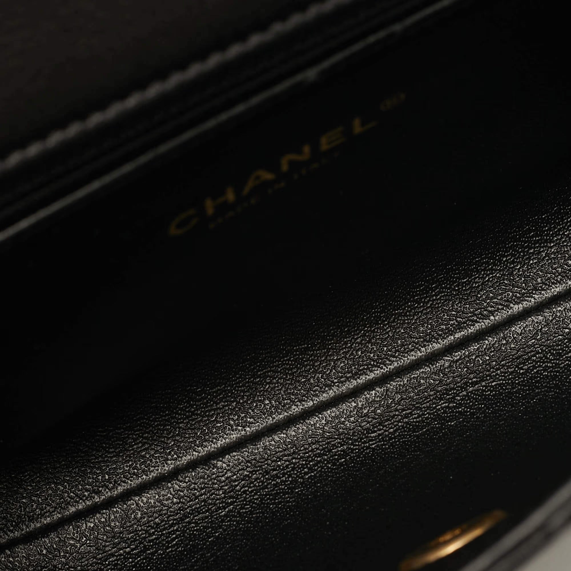 Chanel Coco Black Chevron Leather Waist Belt Bag