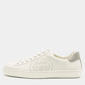 Gucci Ace Size 40 White Leather Lace Up Sneakers