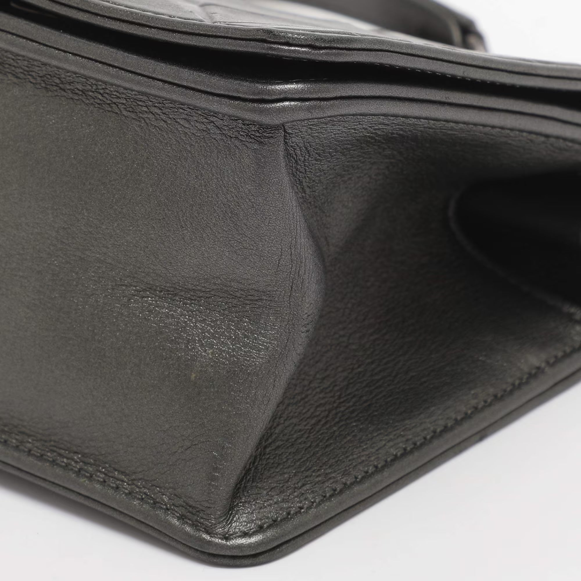 Chanel Propeller Mini Metallic Grey Leather Flap Bag