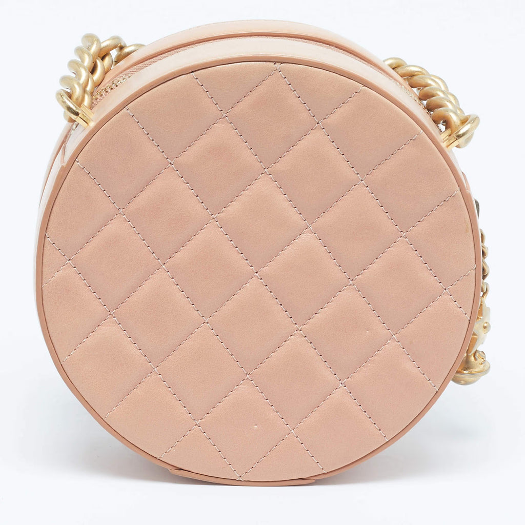 Chanel Round as Earth Peach Leather Bag