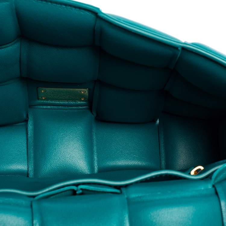 Bottega Veneta Teal Green Padded Leather Cassette Shoulder Bag