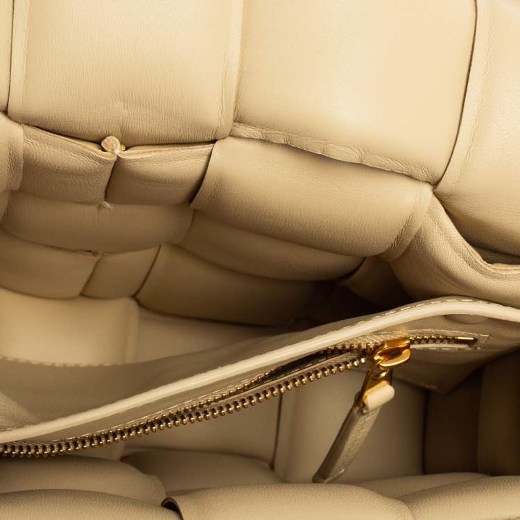 Bottega Veneta Beige Intrecciato Leather Padded Cassette Bag