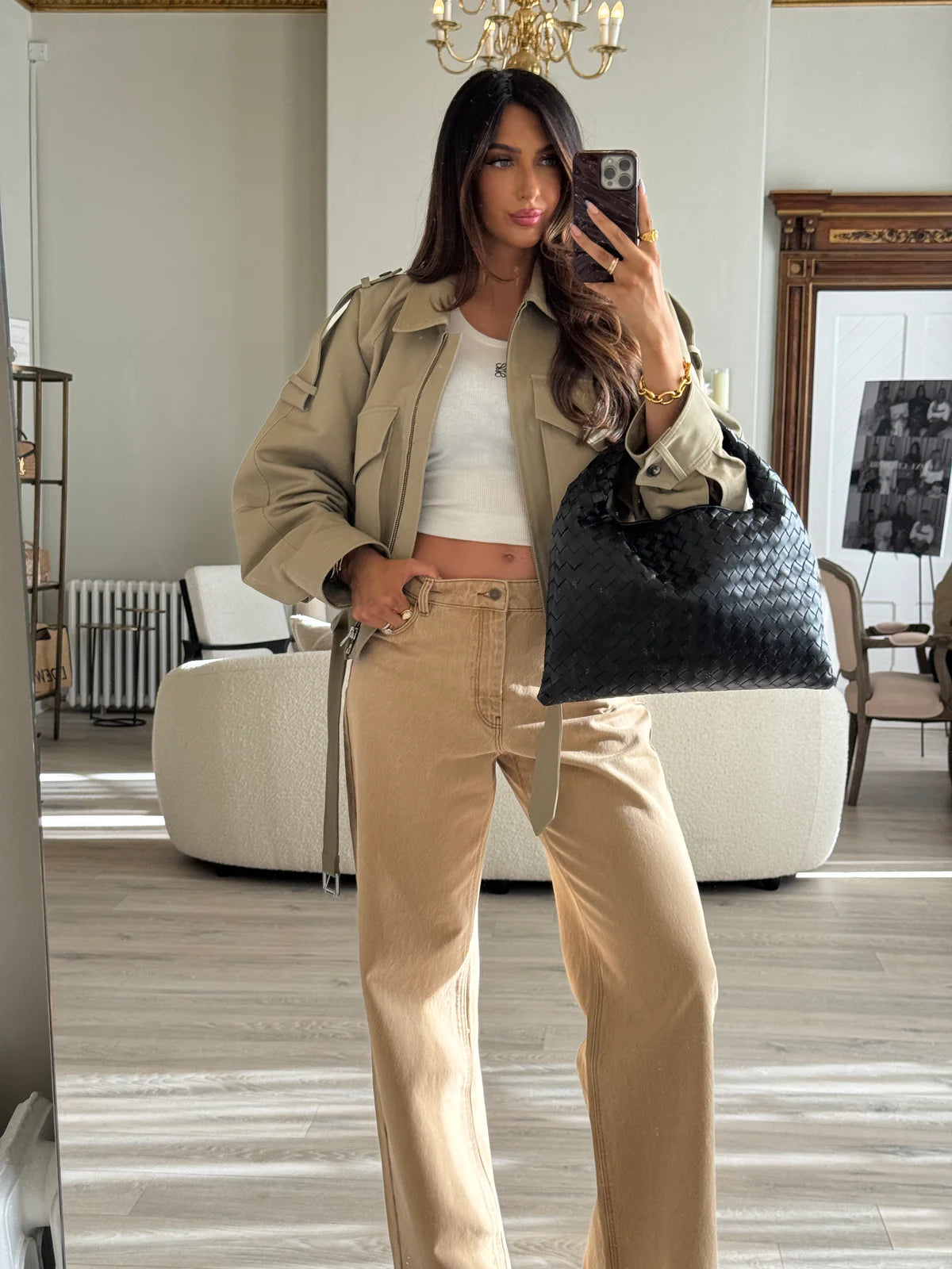 BOTTEGA VENETA MEDIUM HOP INTRECCIATO LEATHER TOTE