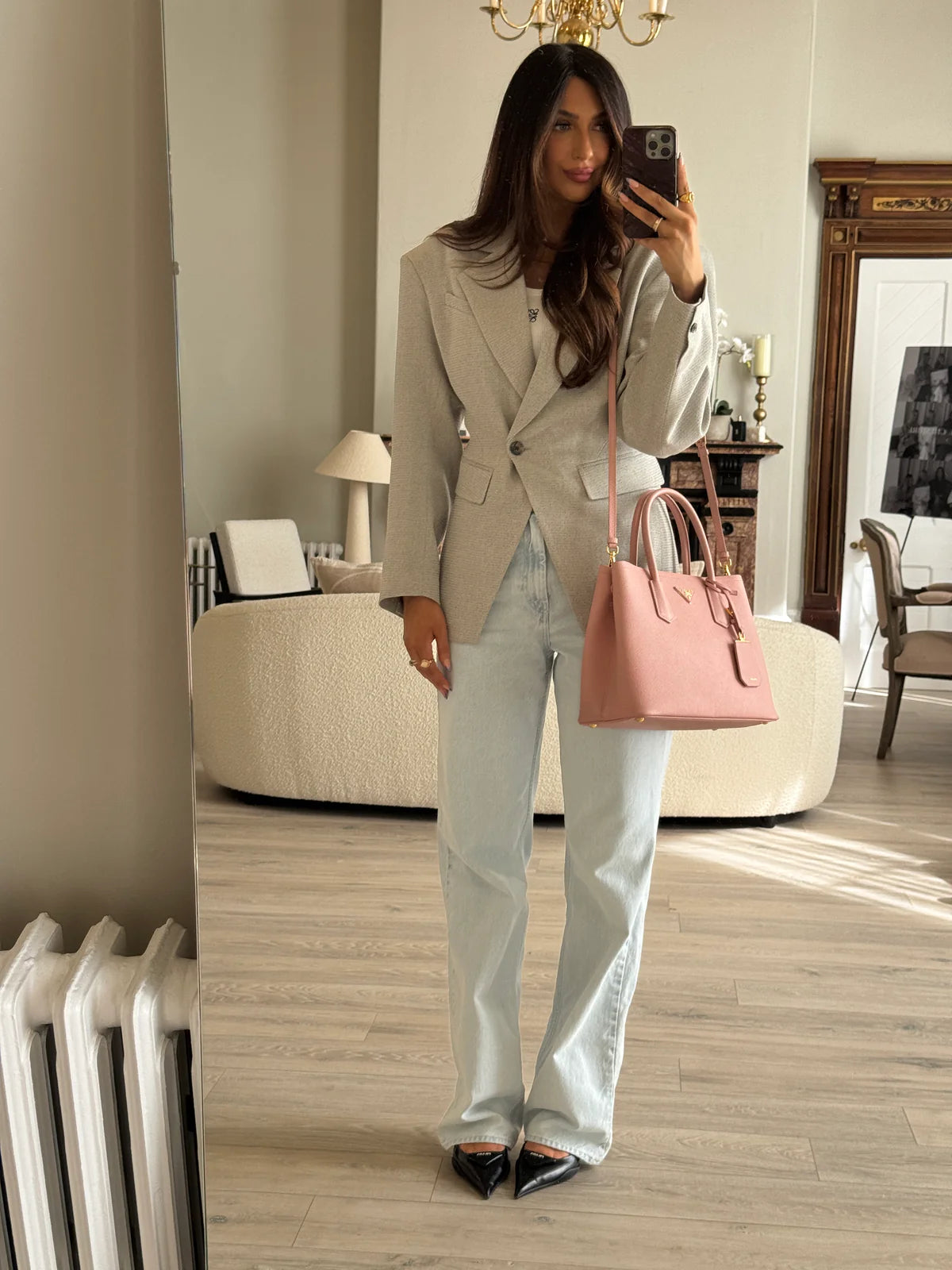 PRADA SAFFIANO CUIR DOUBLE TOTE BAG