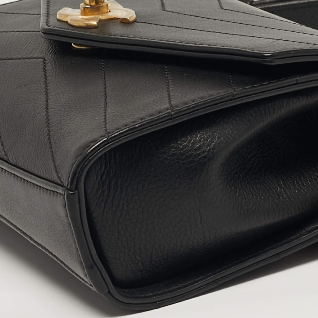 Chanel Coco Black Chevron Leather Waist Belt Bag