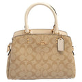 Coach Beige Signature Canvas and Leather Mini Lillie Carryall Satchel