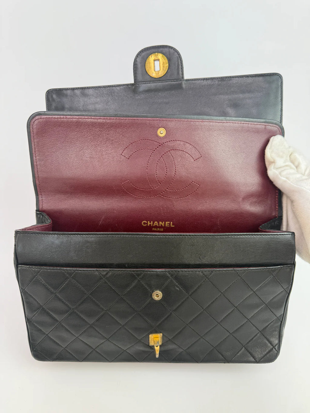 CHANEL VINTAGE BIJOUX CHAIN DOUBLE FLAP WITH GHW