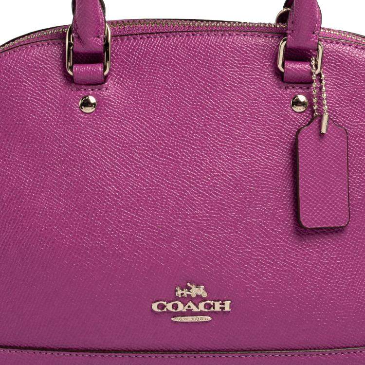 Coach Purple Leather Dome Satchel