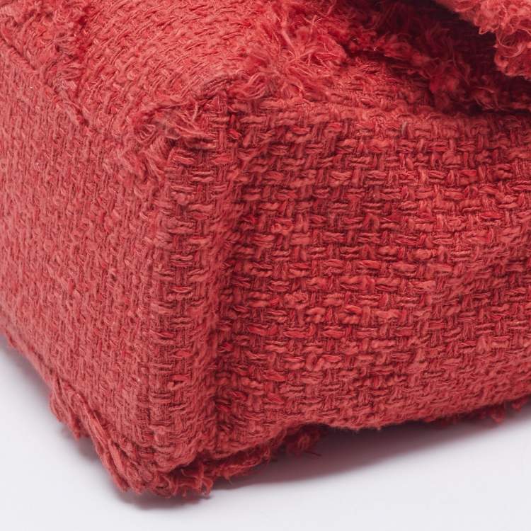 Chanel CC Mania Flap Red Quilted Tweed Bag