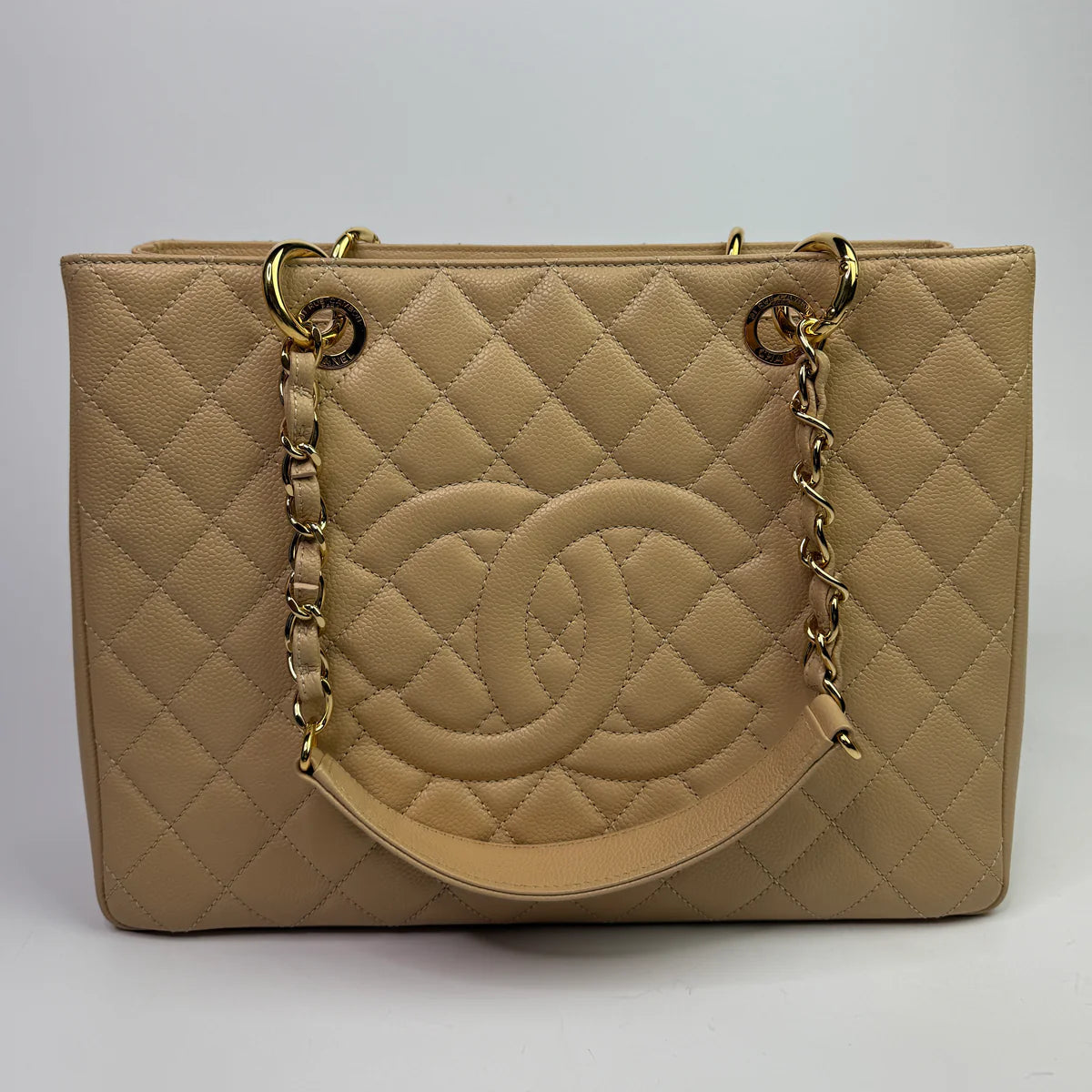 CHANEL GRAND SHOPPER TOTE IN BEIGE CAVIAR LEATHER WITH GHW