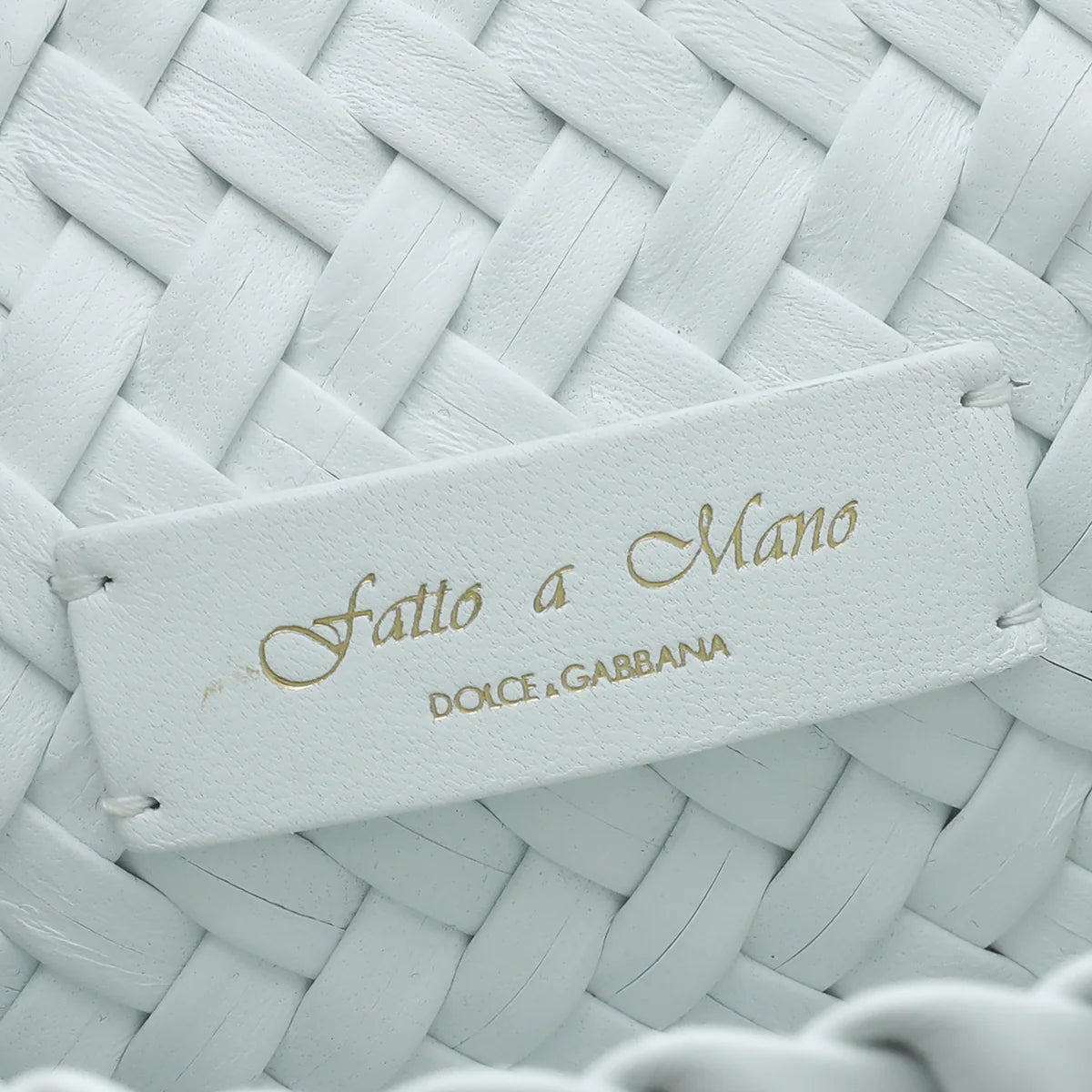 Dolce & Gabbana White Woven Devotion Small Chain Bag