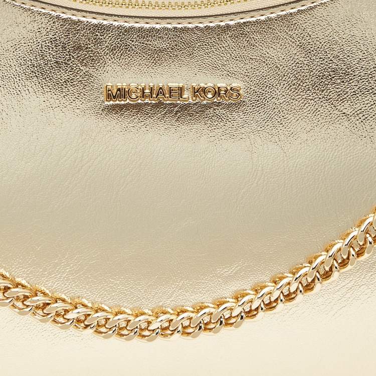 Michael Kors Gold Leather Large Wilma Chain Hobo