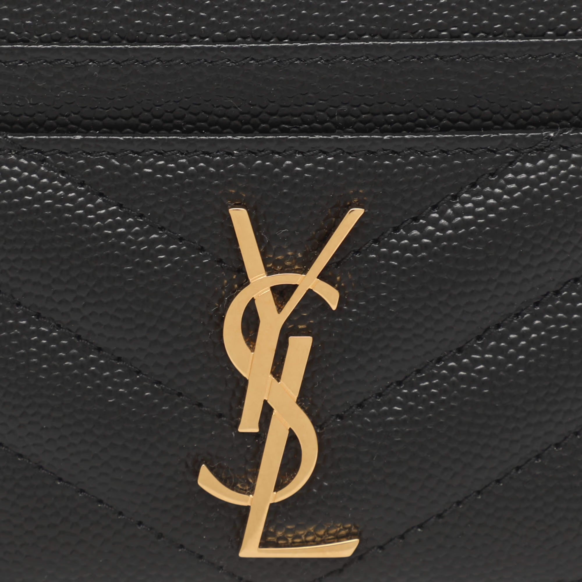 Saint Laurent Cassandre Black Matelasse Leather Card Holder