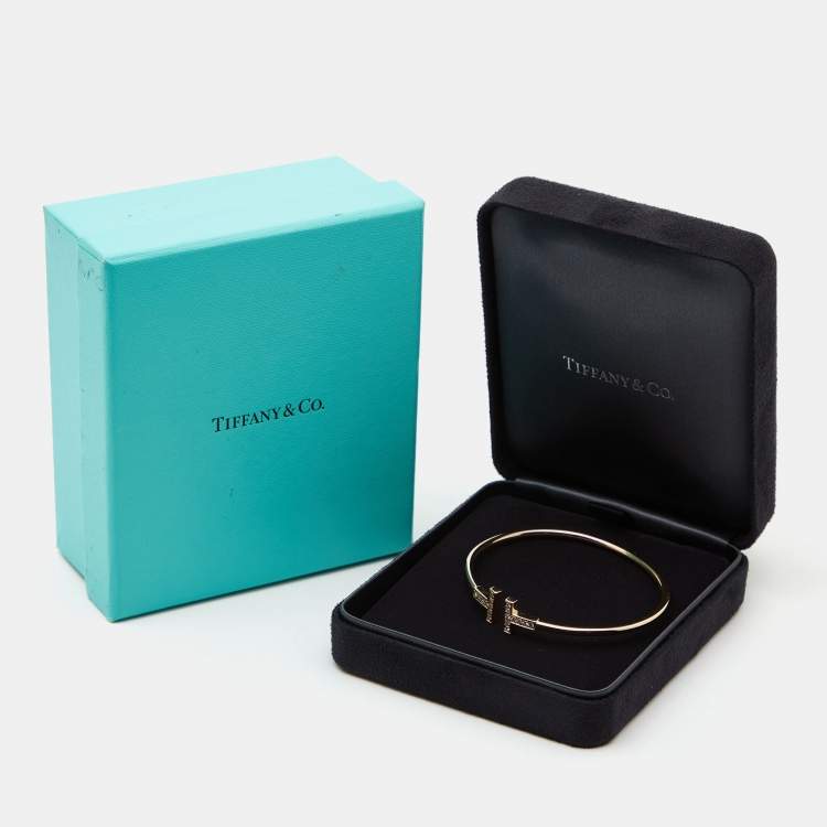 Tiffany & Co. Tiffany T Diamond 18k Rose Gold Wire Bracelet