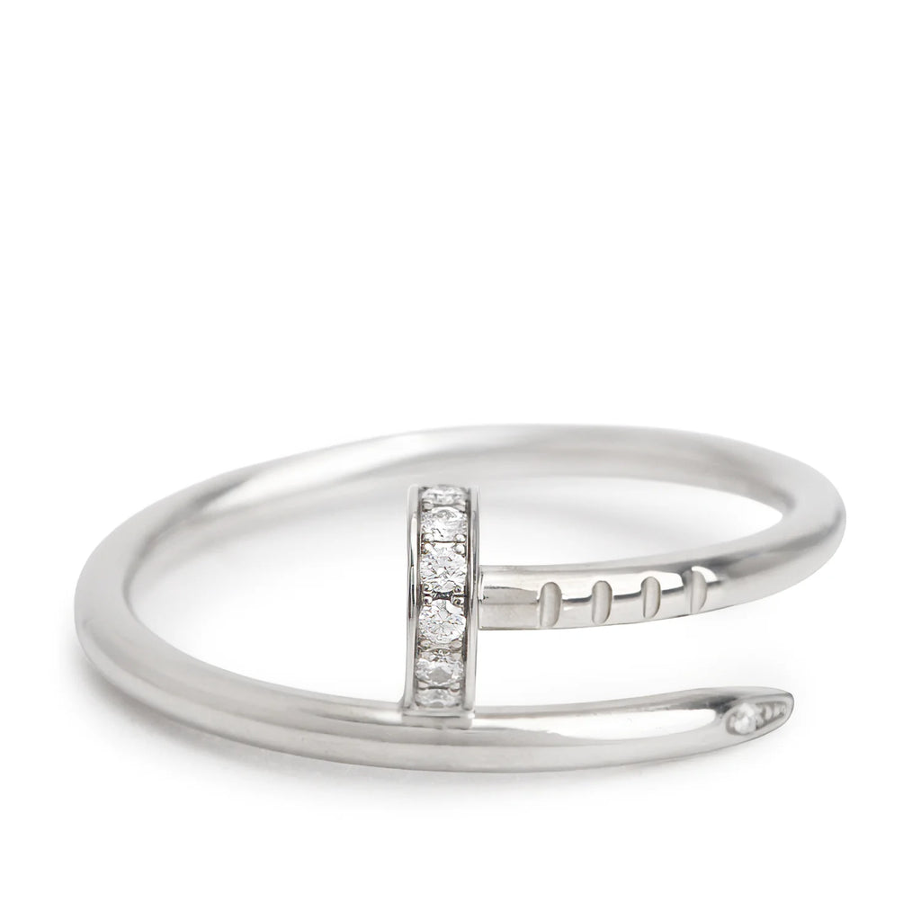 18k White Gold Diamond Juste Un Clou Ring, Small Model, Size 53 6.25