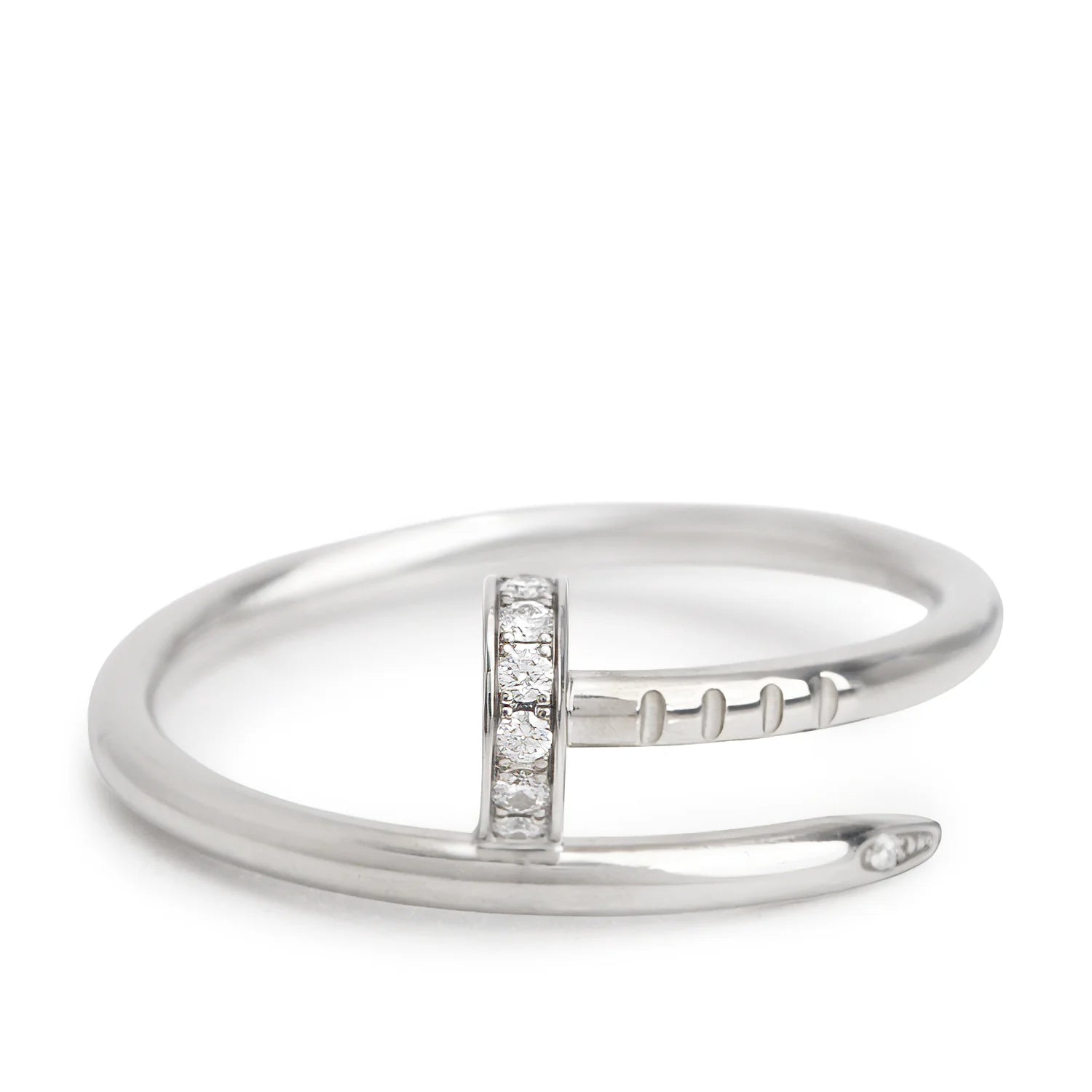 18k White Gold Diamond Juste Un Clou Ring, Small Model, Size 53 6.25