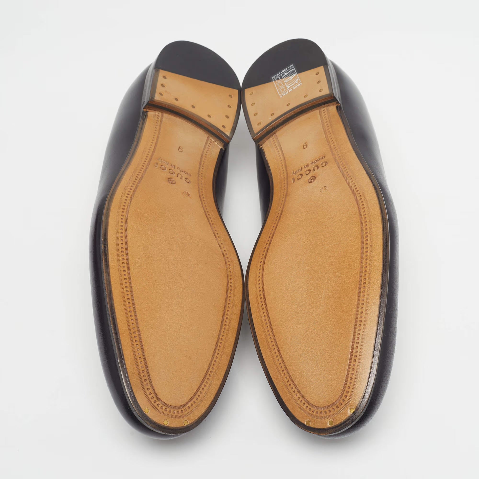 Gucci Jordy Size 43 Black Guccissima Leather Loafers