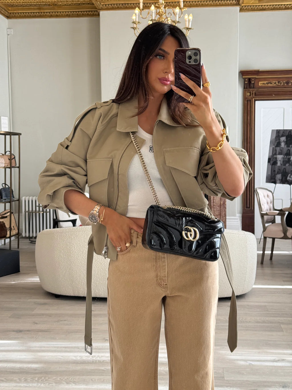 GUCCI GG MEDIUM MARMONT MATELASSE SHOULDER BAG