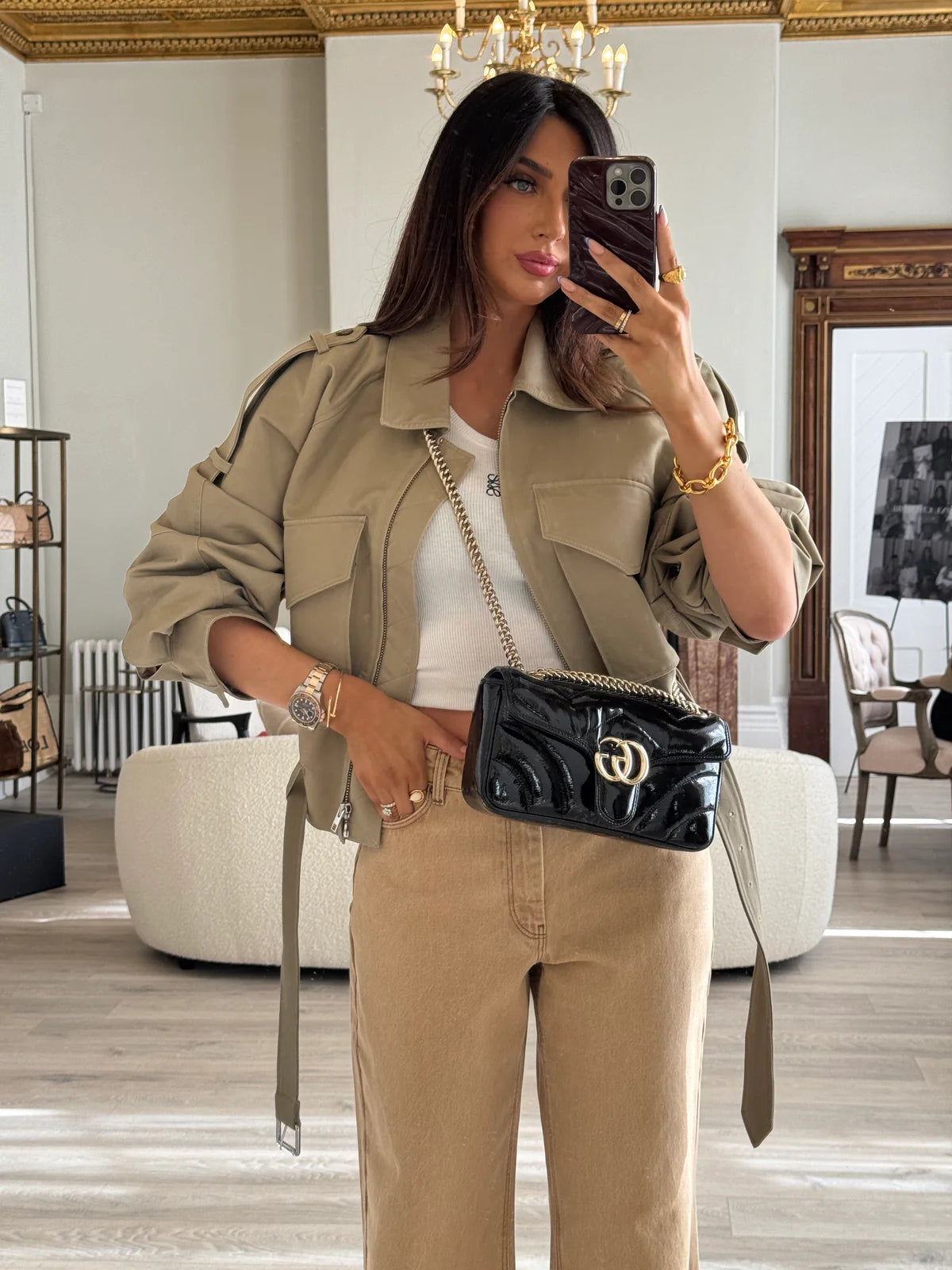 GUCCI GG MEDIUM MARMONT MATELASSE SHOULDER BAG