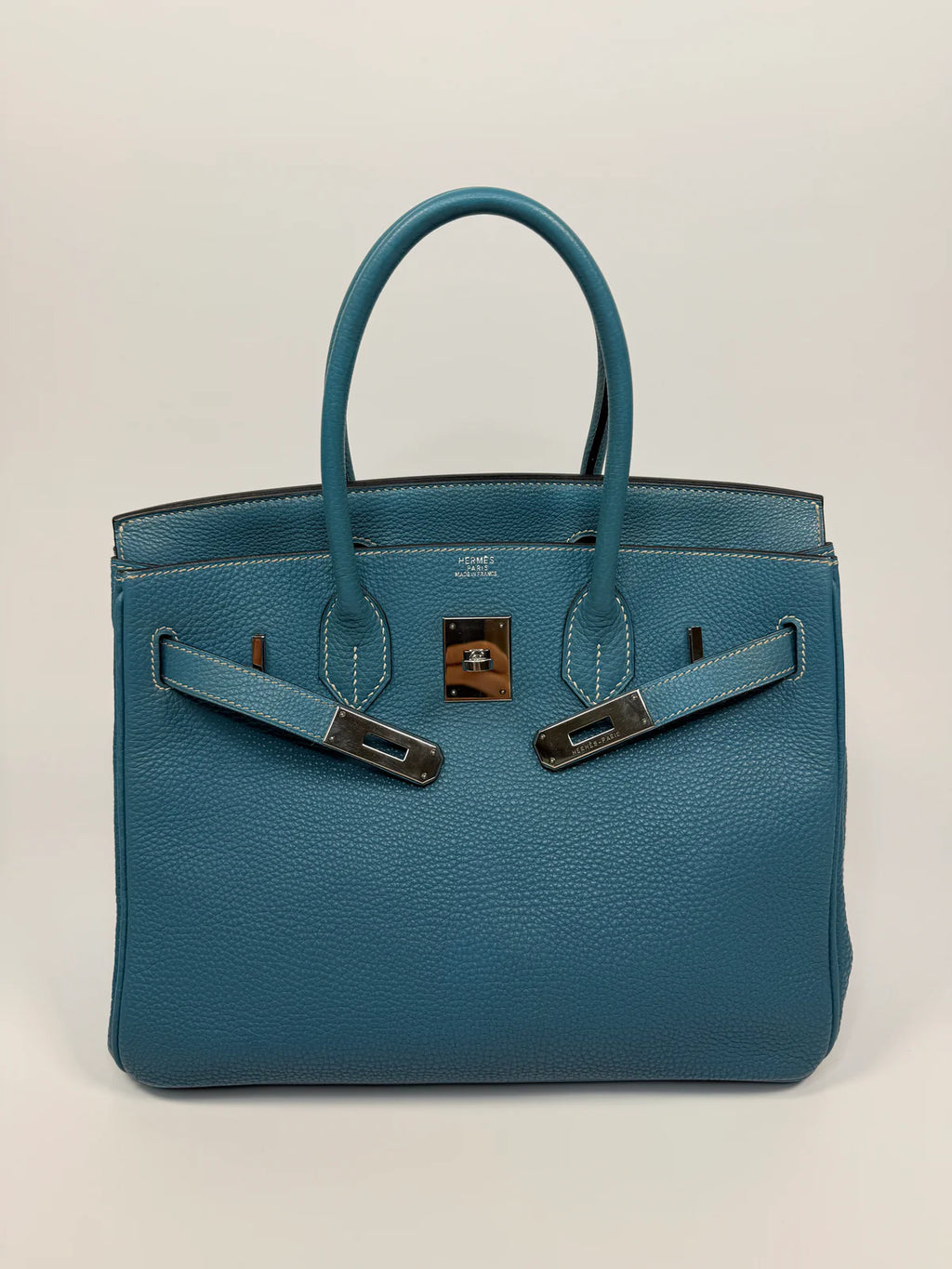 HERMÈS BIRKIN 30 IN BLUE JEAN TOGO LEATHER WITH PHW