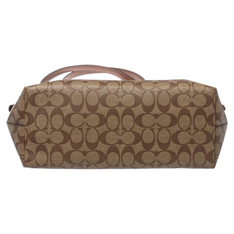 Coach Beige/Brown Signature Coated Canvas and Leather Gallery Tote