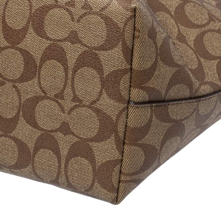 Coach Beige/Brown Signature Coated Canvas and Leather Gallery Tote