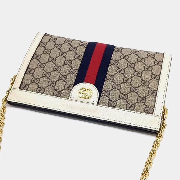 Gucci Beige White Coated Canvas and PVC Ophidia Gg Supreme Shoulder Bag