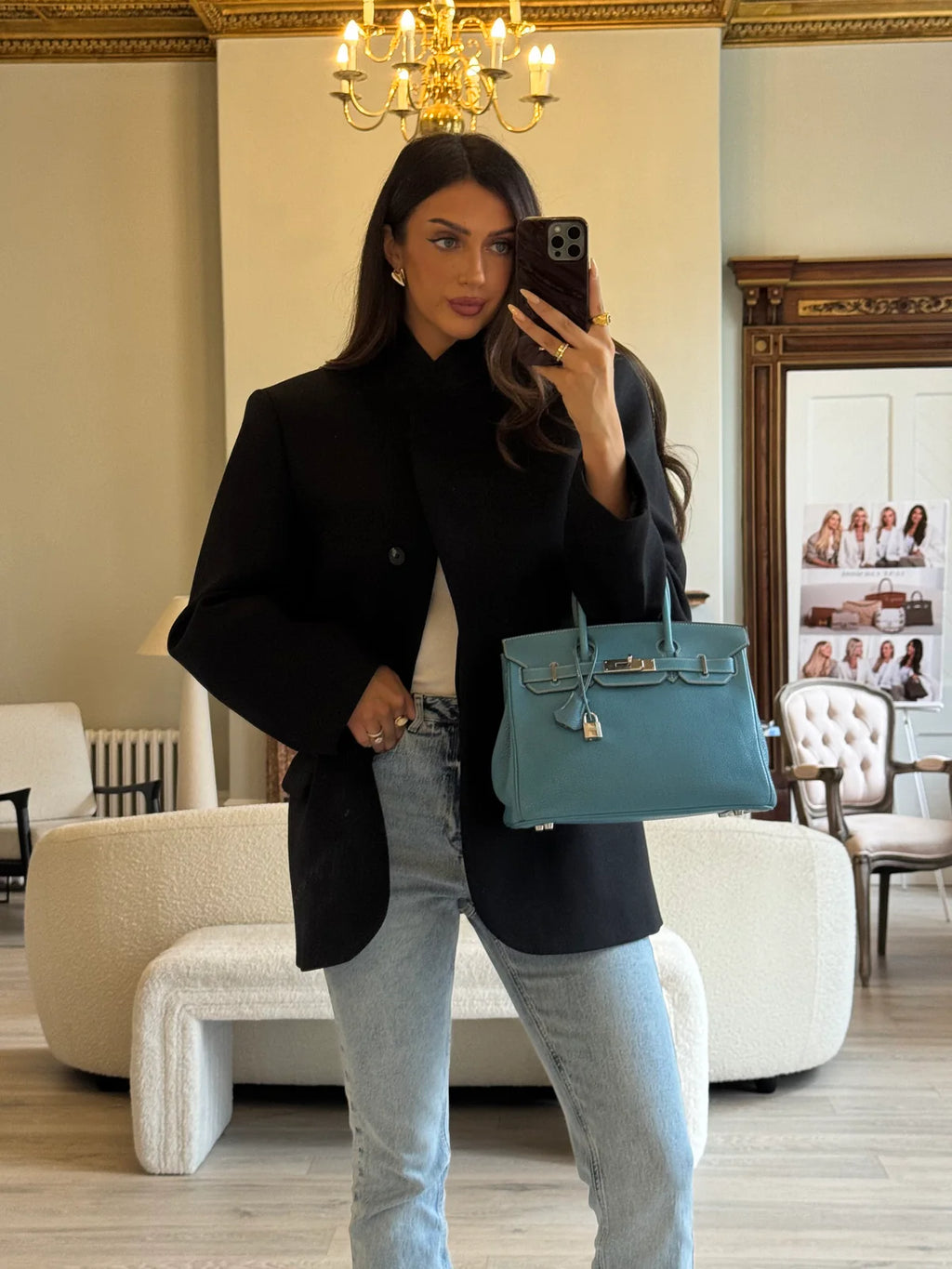 HERMÈS BIRKIN 30 IN BLUE JEAN TOGO LEATHER WITH PHW