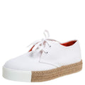 Hermes White Canvas Rosa Espadrille Sneakers Size 39