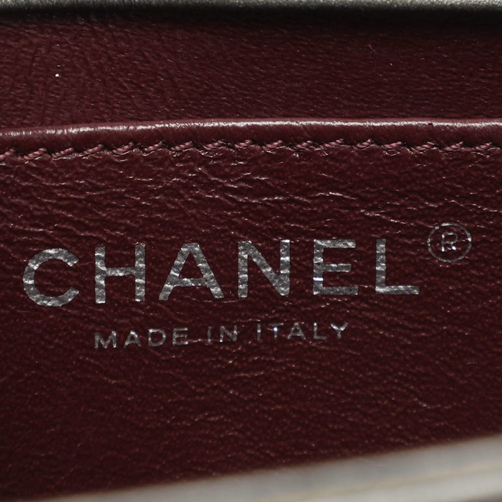 Chanel Propeller Mini Metallic Grey Leather Flap Bag