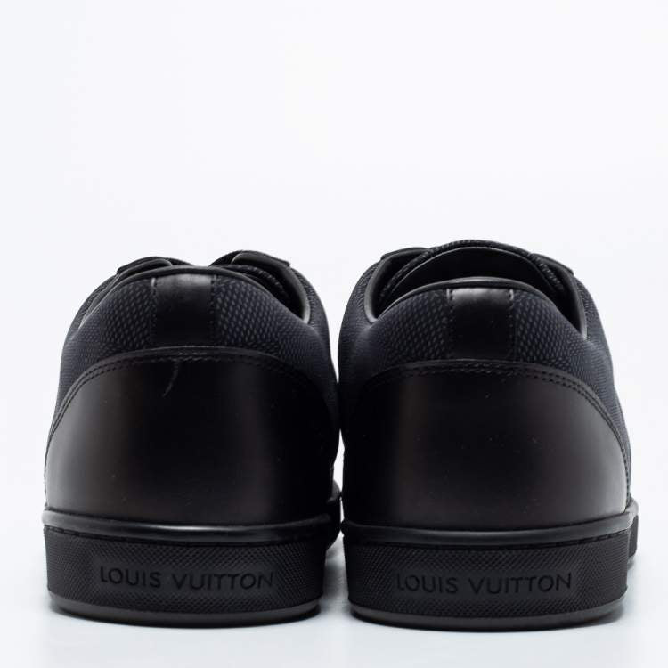 Louis Vuitton Graphite/Black Damier Nylon and Leather Offshore Low-Top Sneakers Size 41.5
