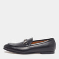 Gucci Jordy Size 43 Black Guccissima Leather Loafers