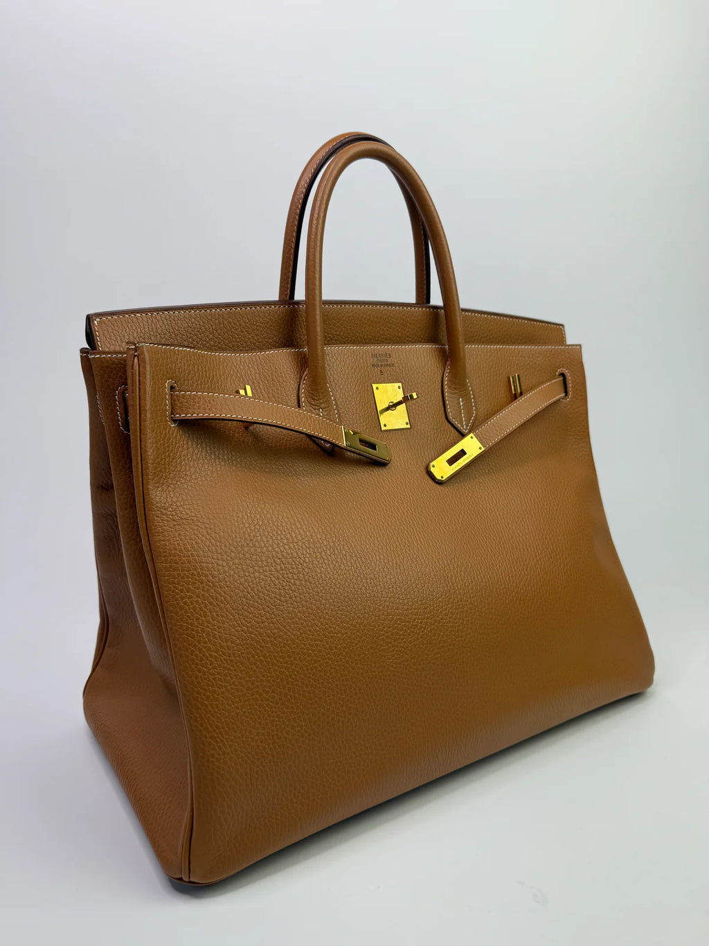 HERMÈS BIRKIN 40 IN GOLD COURCHEVEL LEATHER WITH GHW