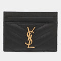 Saint Laurent Cassandre Black Matelasse Leather Card Holder