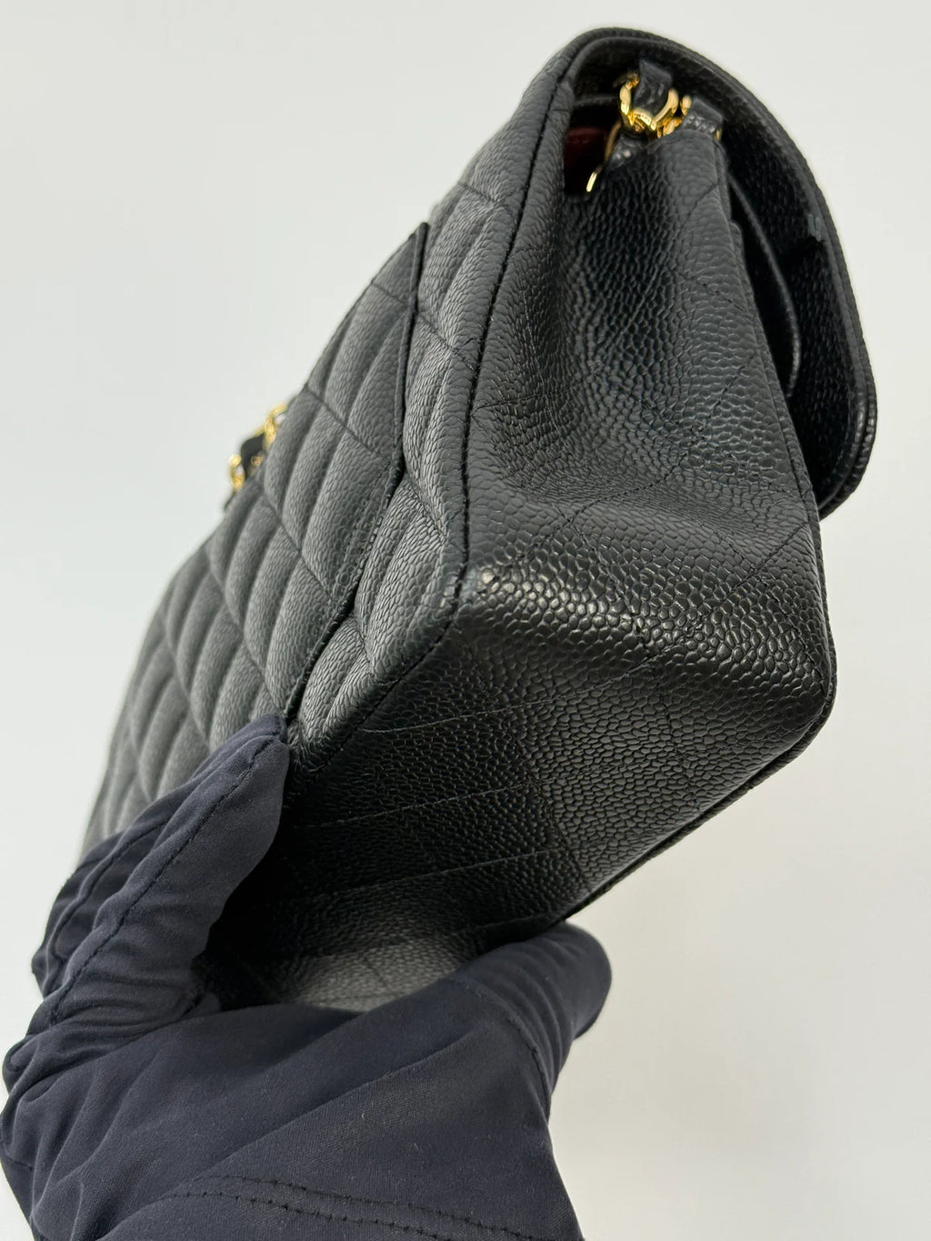 CHANEL SMALL CLASSIC DOUBLE FLAP IN BLACK CAVIAR LEATHER WITH GHW