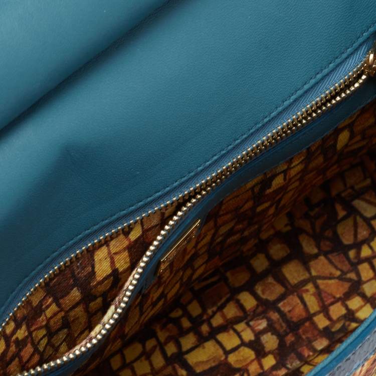 Dolce & Gabbana Multicolor Fabric and Snakeskin Ancient Opulence Printed Medium Miss Sicily Bag