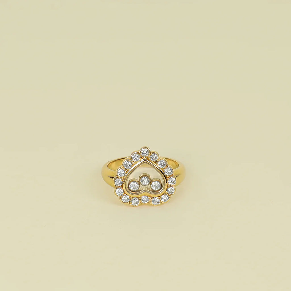 Chopard 18K Yellow Gold Happy Diamonds Ring 49