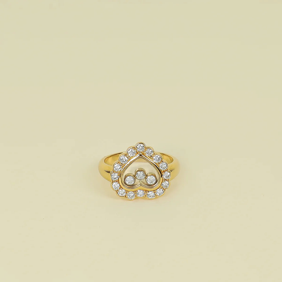 Chopard 18K Yellow Gold Happy Diamonds Ring 49