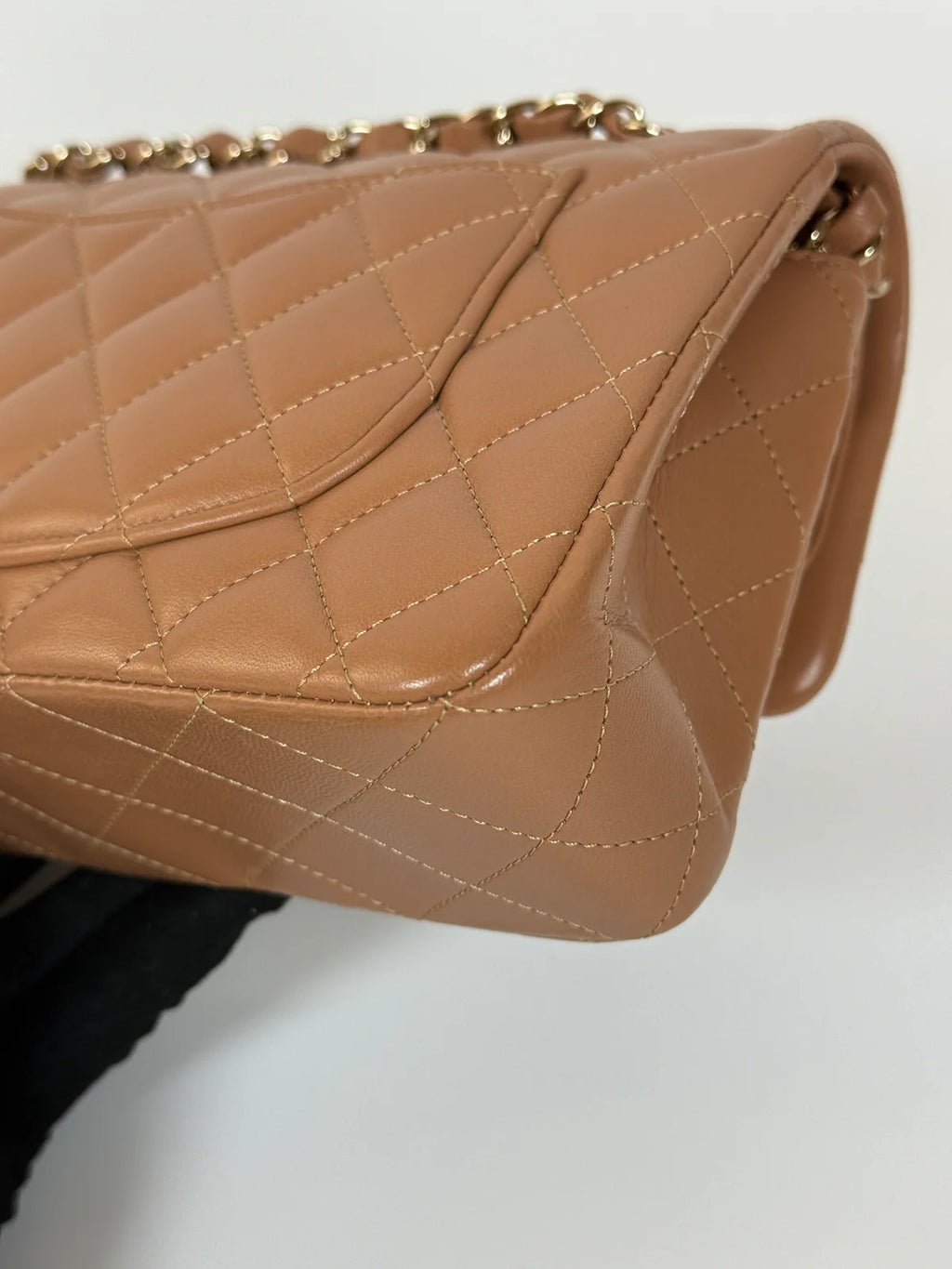 CHANEL SMALL CLASSIC DOUBLE FLAP IN BROWN LAMBSKIN LEATHER WITH GHW