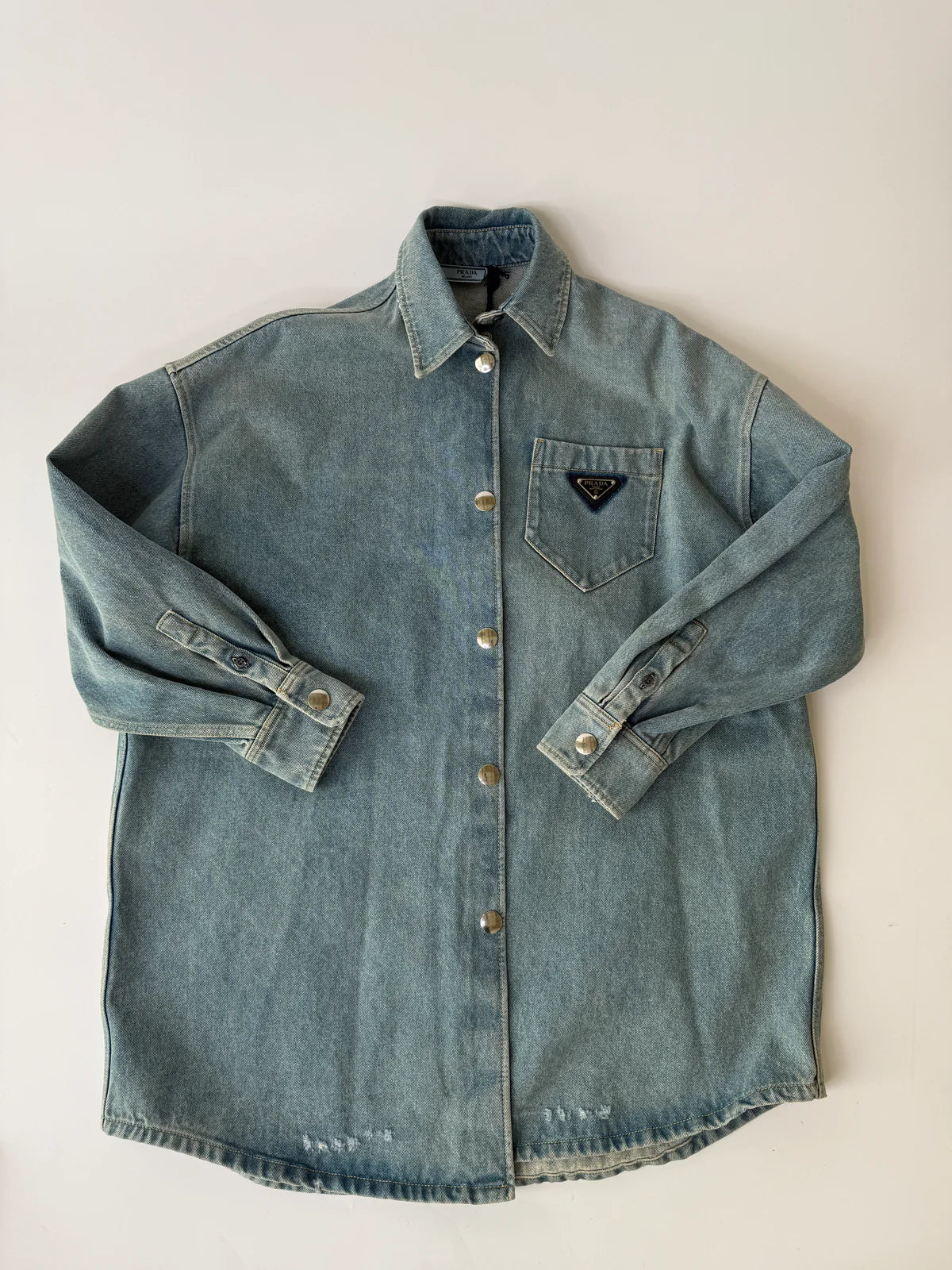 PRADA OVERSIZED DENIM SHIRT DRESS (SIZE 38/UK6)