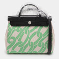 Hermès Vert Comics/Black H Plume Canvas and Vache Hunter Leather Maillons & Co Motif Herbag Zip 31 Bag