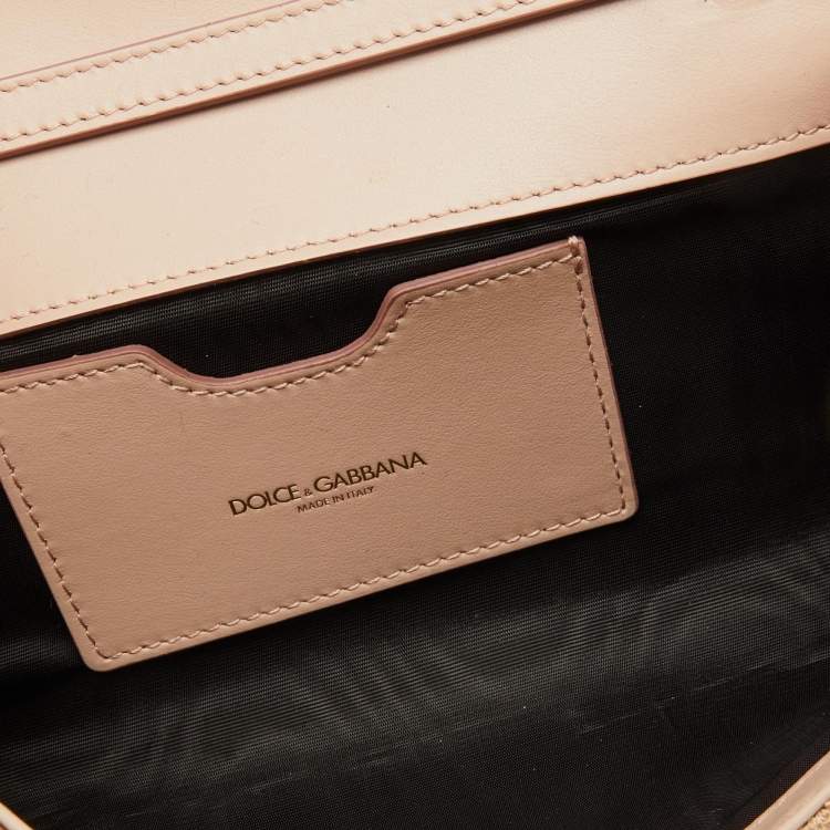 Dolce & Gabbana Beige Lace and Satin Sicily Flap Clutch