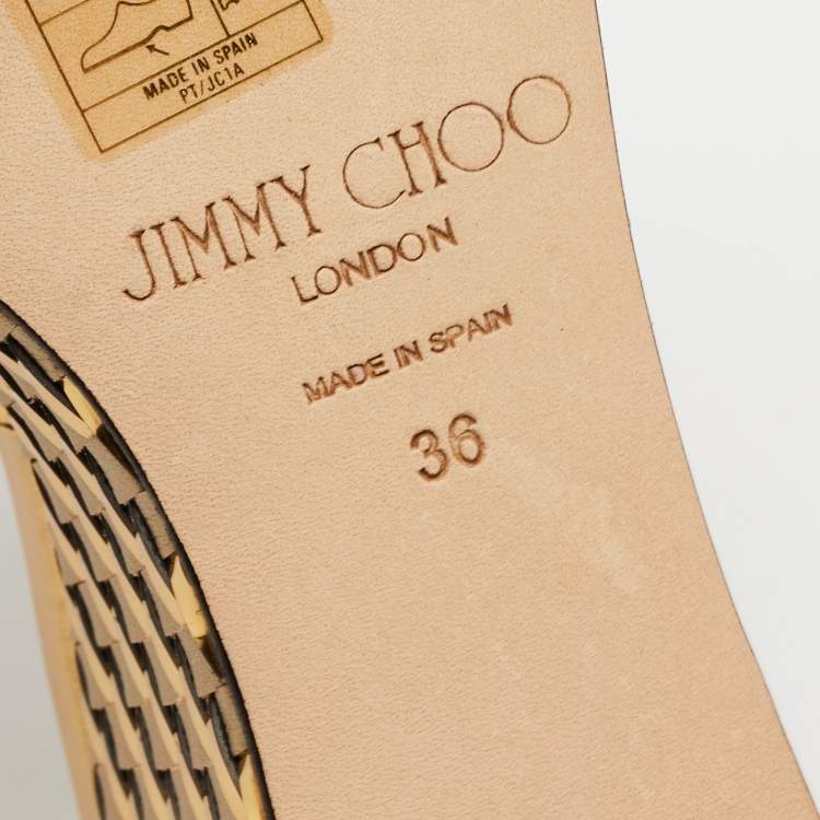 Jimmy Choo Metallic Gold Leather Prima Sandals Size 36