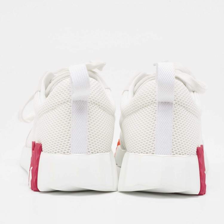 Hermes White Suede and Mesh Bouncing Sneakers Size 37