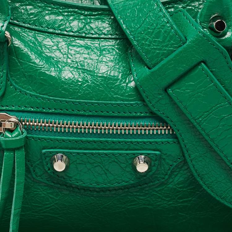 Balenciaga Green Leather Small Classic City RH Tote