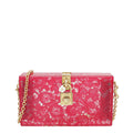 Dolce & Gabbana Red Plexiglass and Lace Box Pocket Clutch