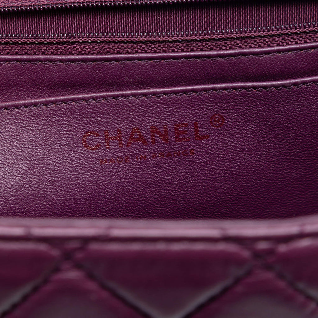 Chanel Purple Maxi XL Classic Lambskin Single Flap