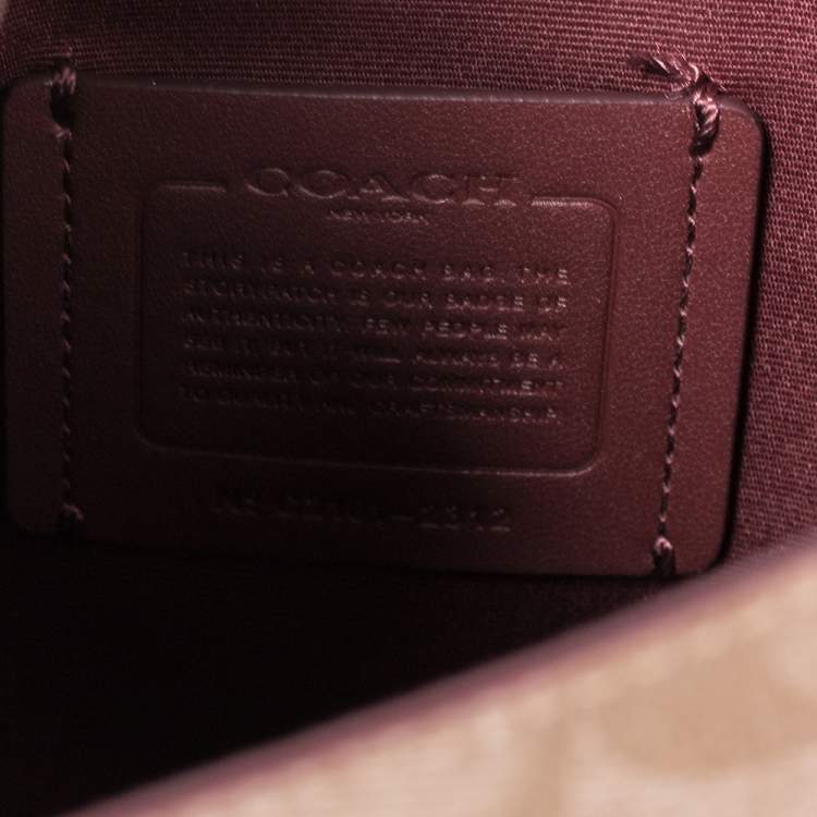 Coach Beige/Pink Signature Coated Canvas and Leather Small Town Bucket Bag