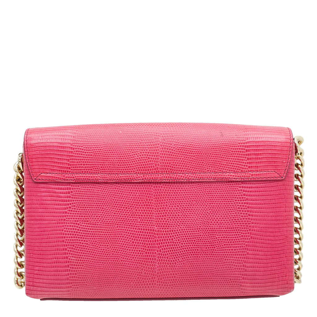 Dolce & Gabbana Red Lizard Millennials Flap Chain Bag